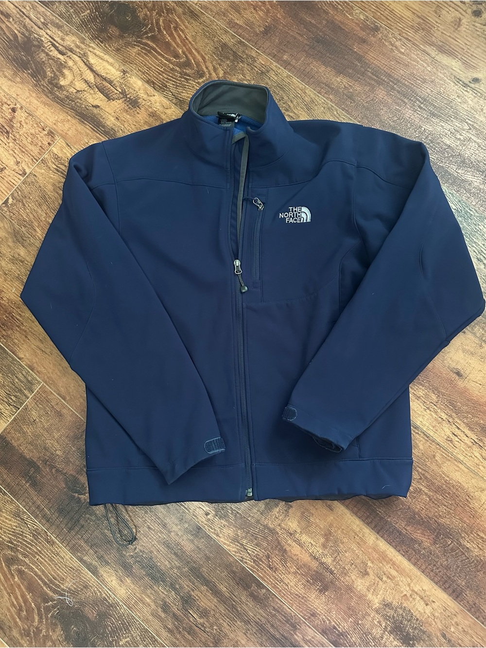 The North Face Men's Blue Full Zip Stand-Up Collar Softshell Jacket Size M